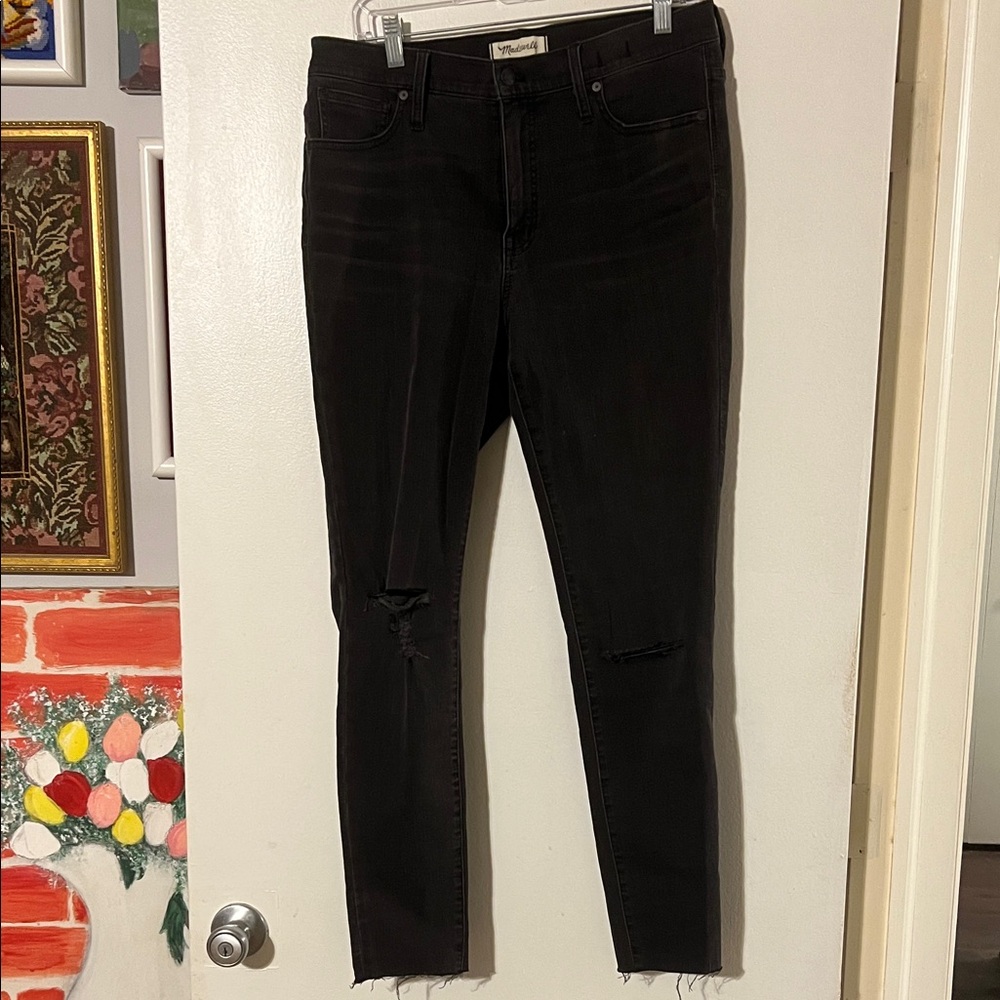 Madewell high rise skinny distressed jeans